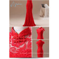 Conception personnalisée Robe de soirée rouge en dentelle en satin de dentelle haute qualité